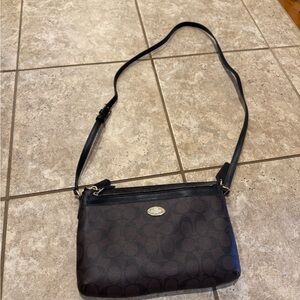 Coach Dark Brown and Black Crossbody Bag